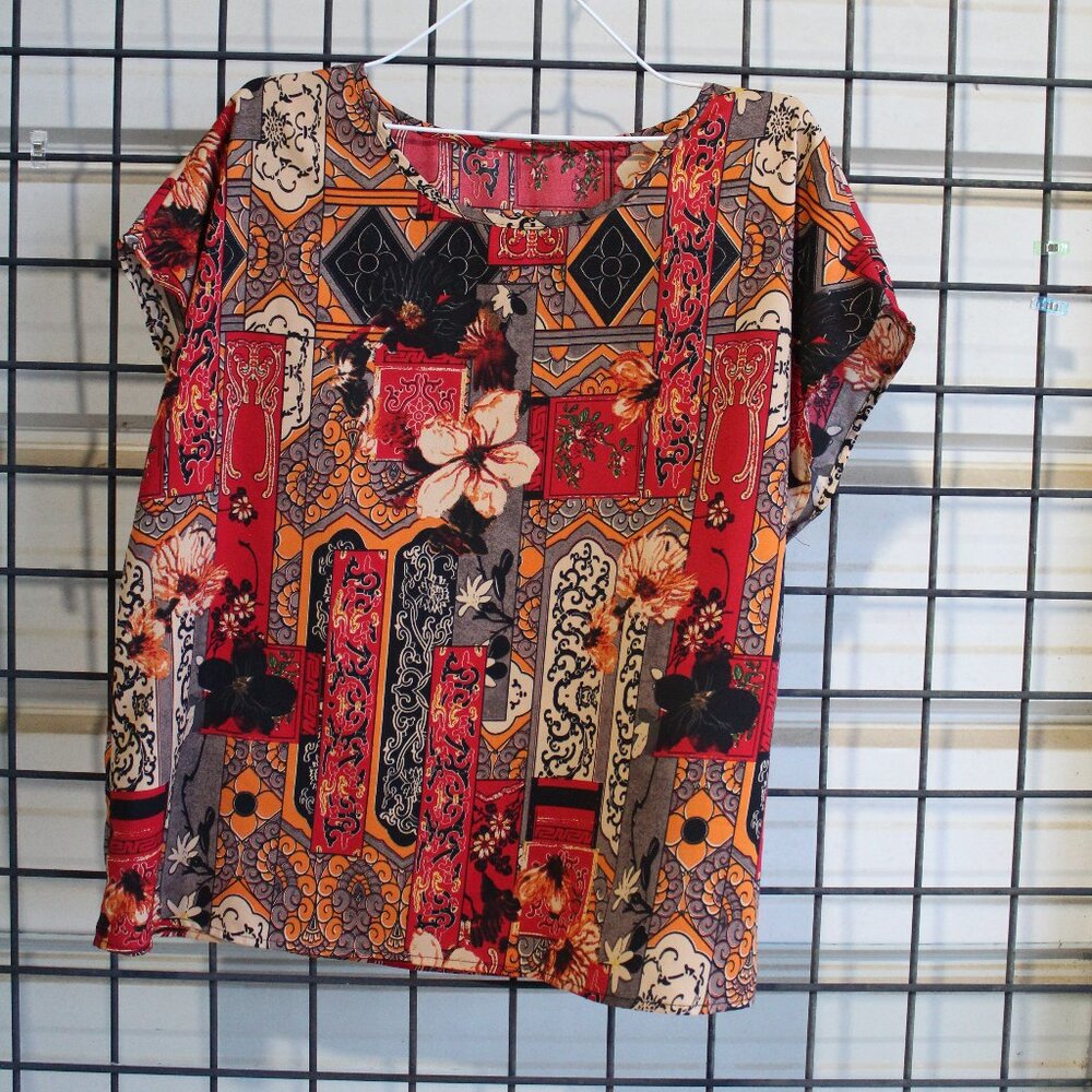 Womens blouse - XXL - Red/Orange - Designer Unknown